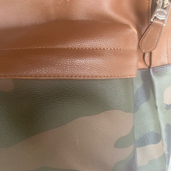 Coach Brown Leather & Camo Backpack - Picture 14 of 14